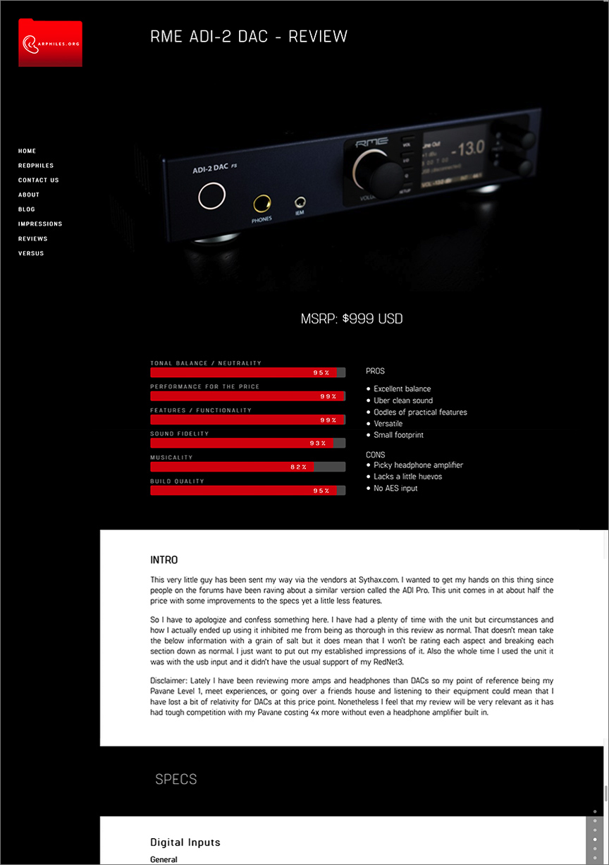 RME ADI-2 DAC review by Earphiles.org